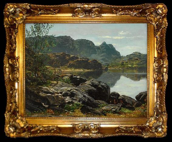 framed  Anders Askevold Landskap med innsjo, ta009-2